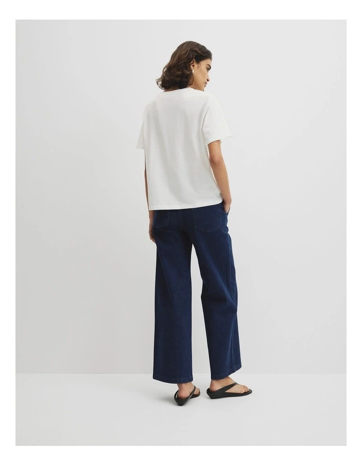 Textured Short Sleeve Slub T-shirt in White image 5