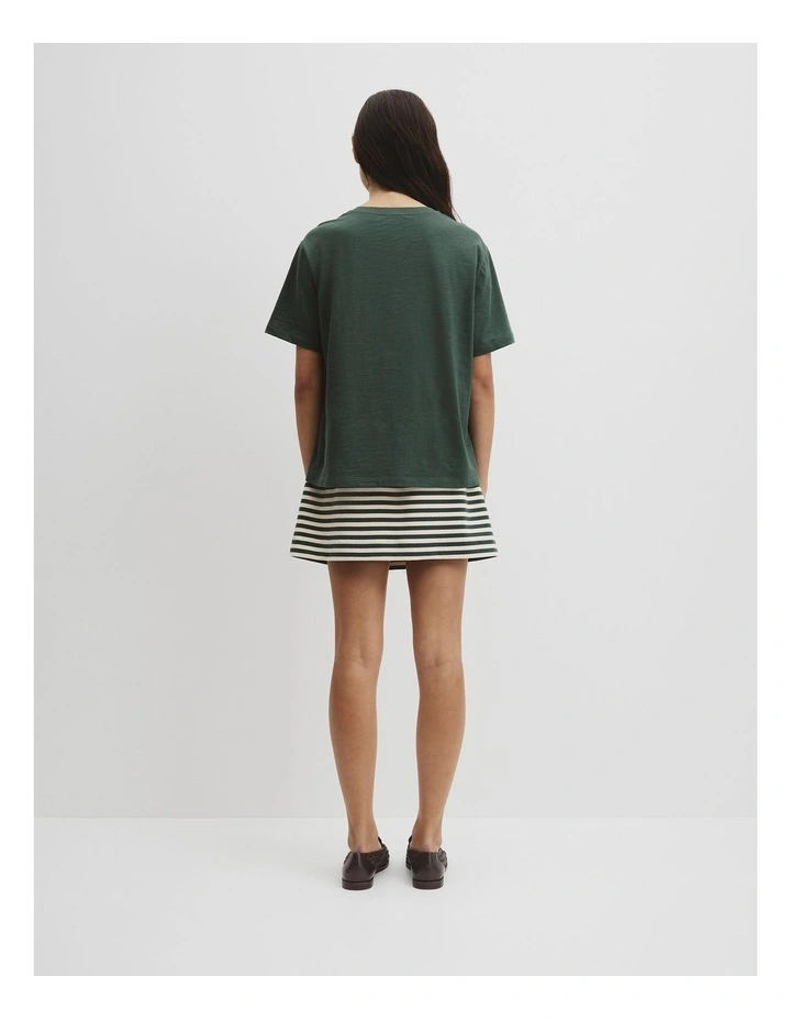 Textured Short Sleeve Slub T-shirt in Evergreen image 5