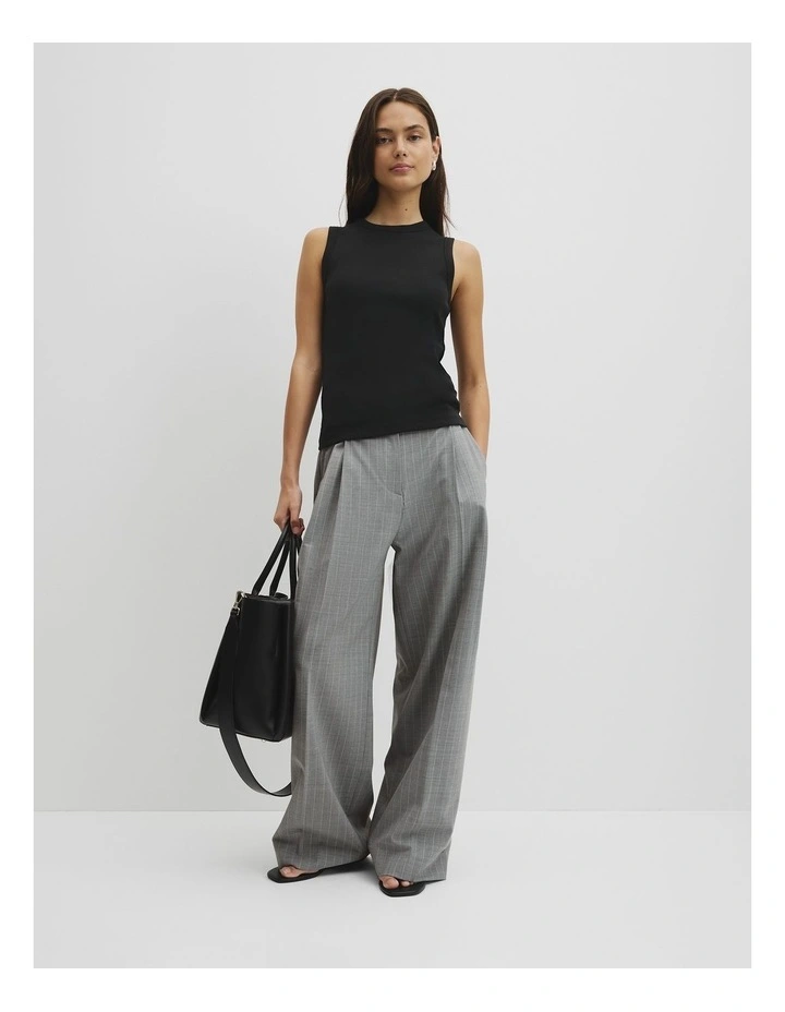 Australian Cotton High Neck Tank in Black image 4
