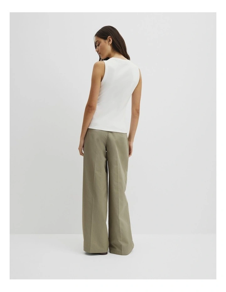 Australian Cotton High Neck Tank in White image 5