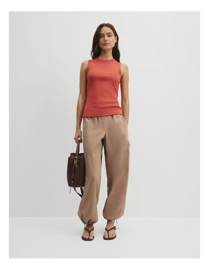 Australian Cotton High Neck Tank in Barn Red image 4