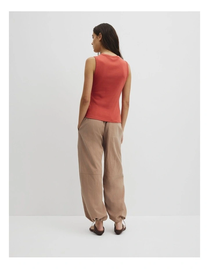 Australian Cotton High Neck Tank in Barn Red image 5