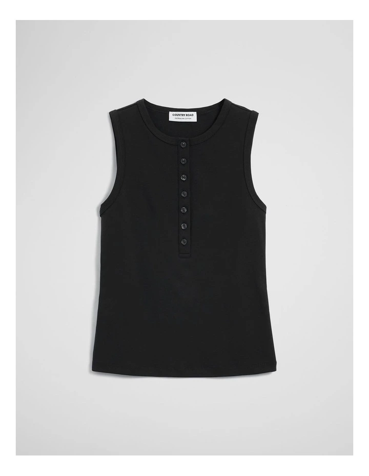 Henley Tank in Black image 2