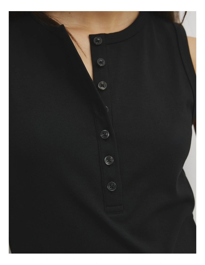 Henley Tank in Black image 3