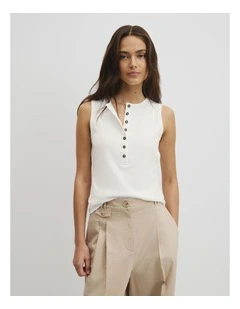 Henley Tank in White