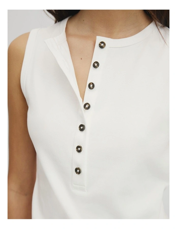 Henley Tank in White image 3