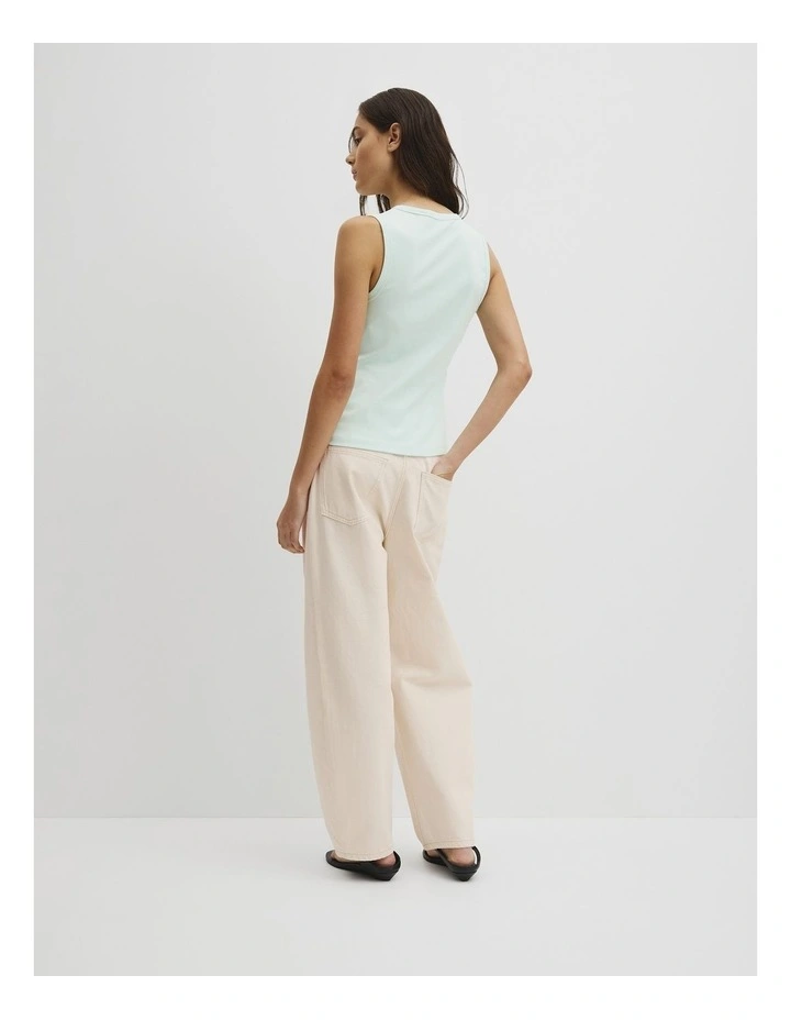 Henley Tank in Light Turquoise image 5