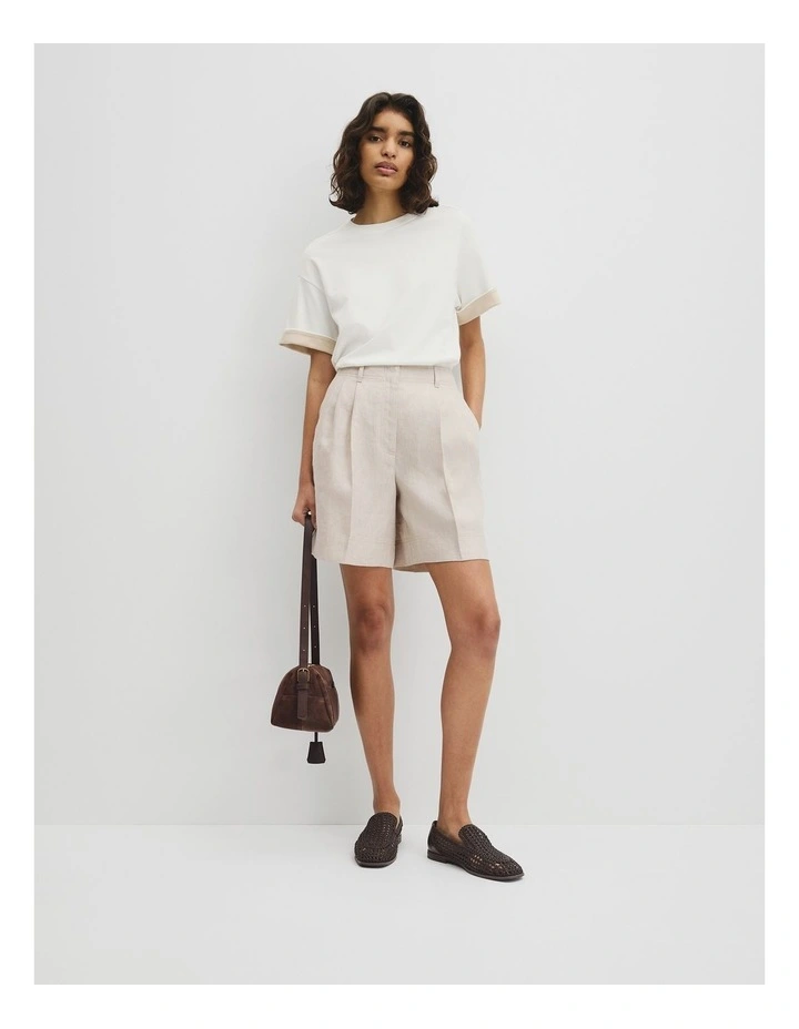 Cuff Sleeve T-shirt in Antique White image 4