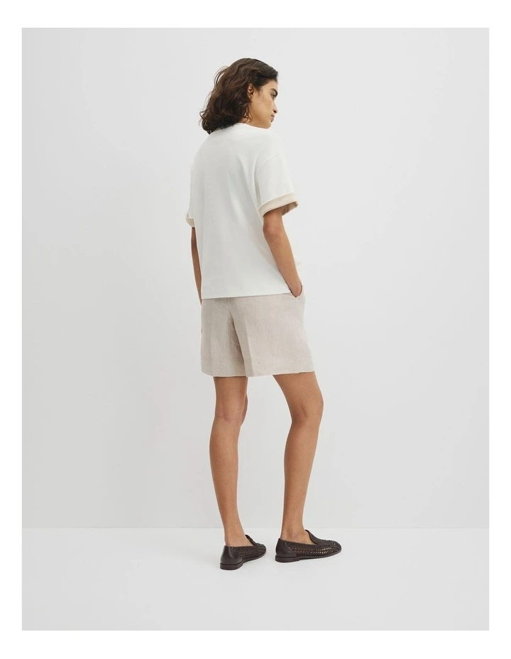 Cuff Sleeve T-shirt in Antique White image 5