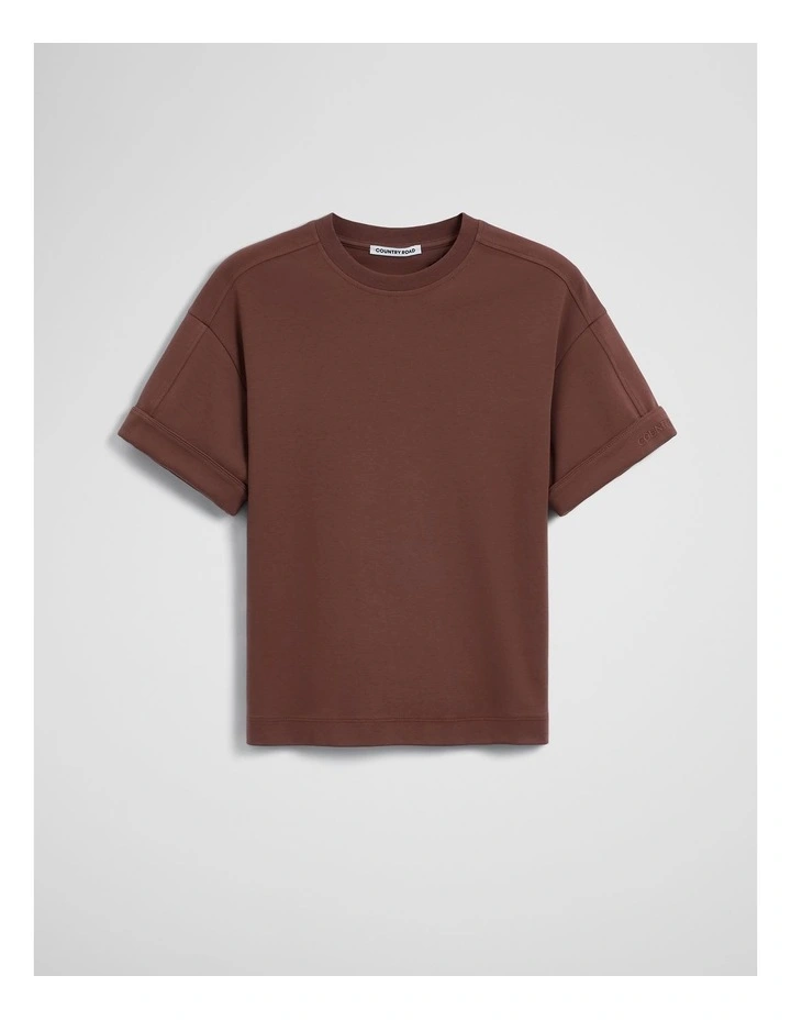 Cuff Sleeve T-shirt in Ember image 2