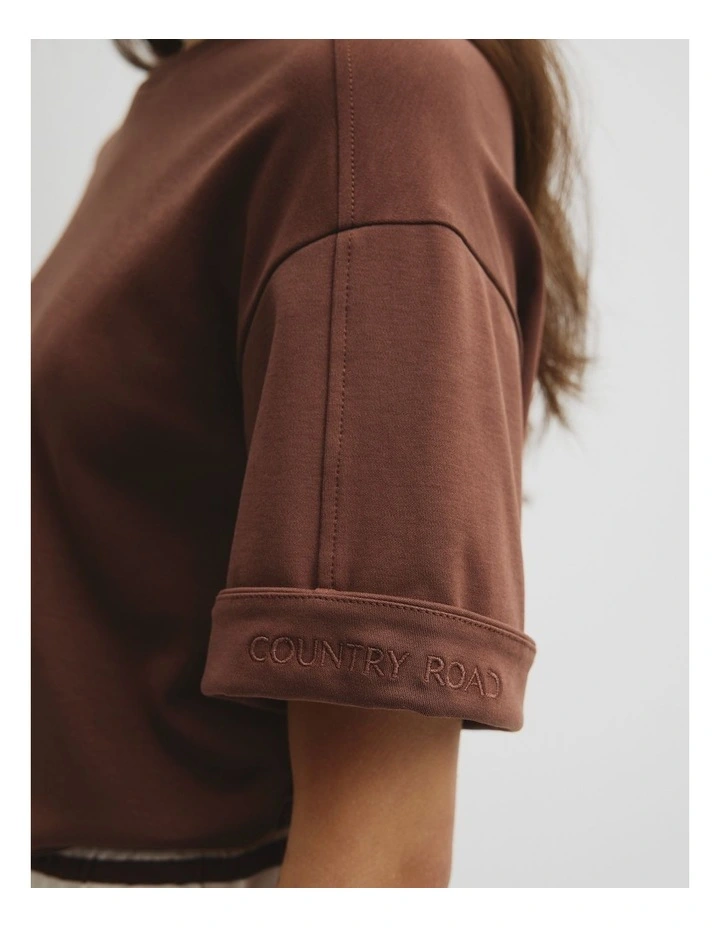 Cuff Sleeve T-shirt in Ember image 3