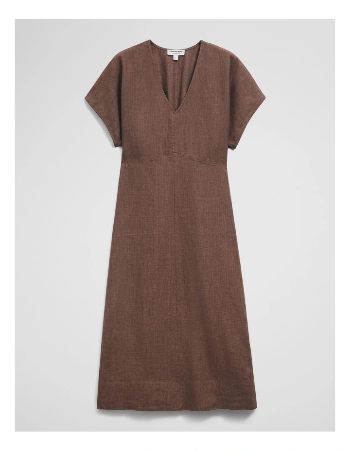 Linen Midi Dress in Carob image 2