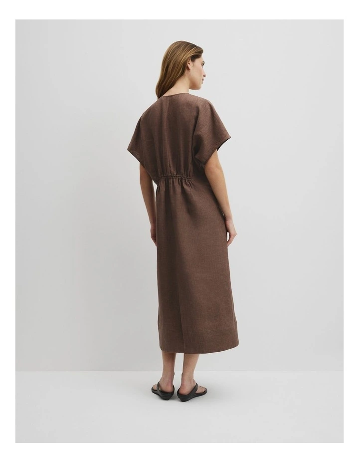 Linen Midi Dress in Carob image 4