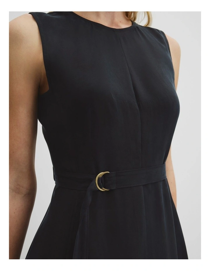 Godet Dress in Black image 3