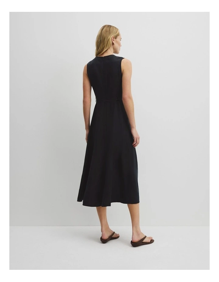 Godet Dress in Black image 5