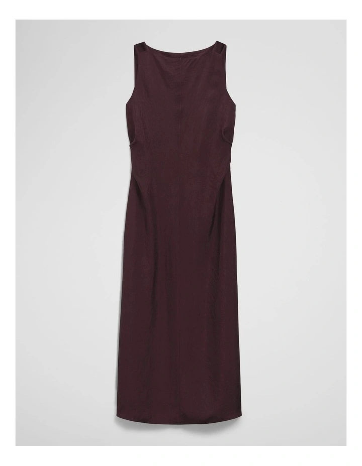 Column Dress in Claret image 2