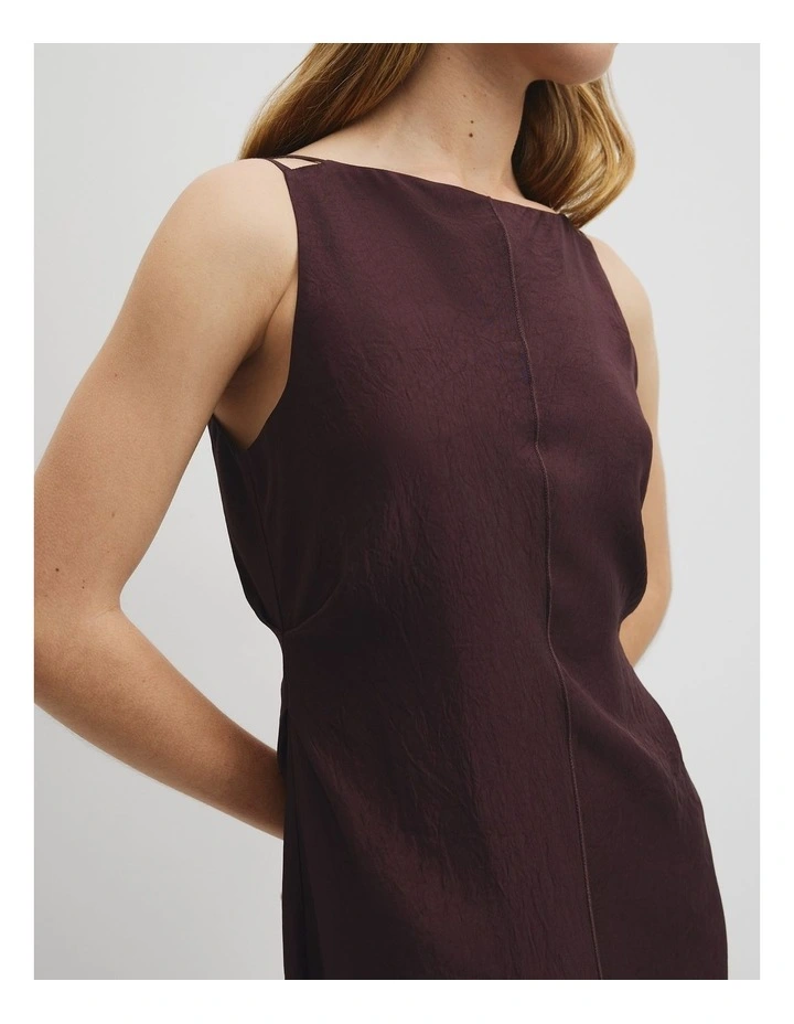 Column Dress in Claret image 3