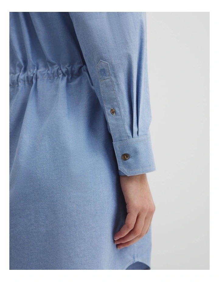 Oxford Workwear Shirt Dress in Chambray image 3