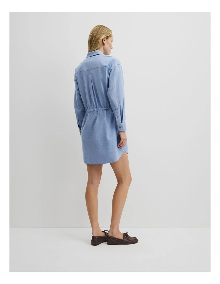 Oxford Workwear Shirt Dress in Chambray image 5