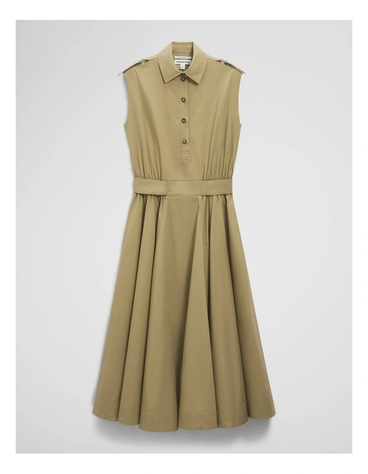 Australian Cotton Fit-and-flare Midi Dress in Pistachio image 2