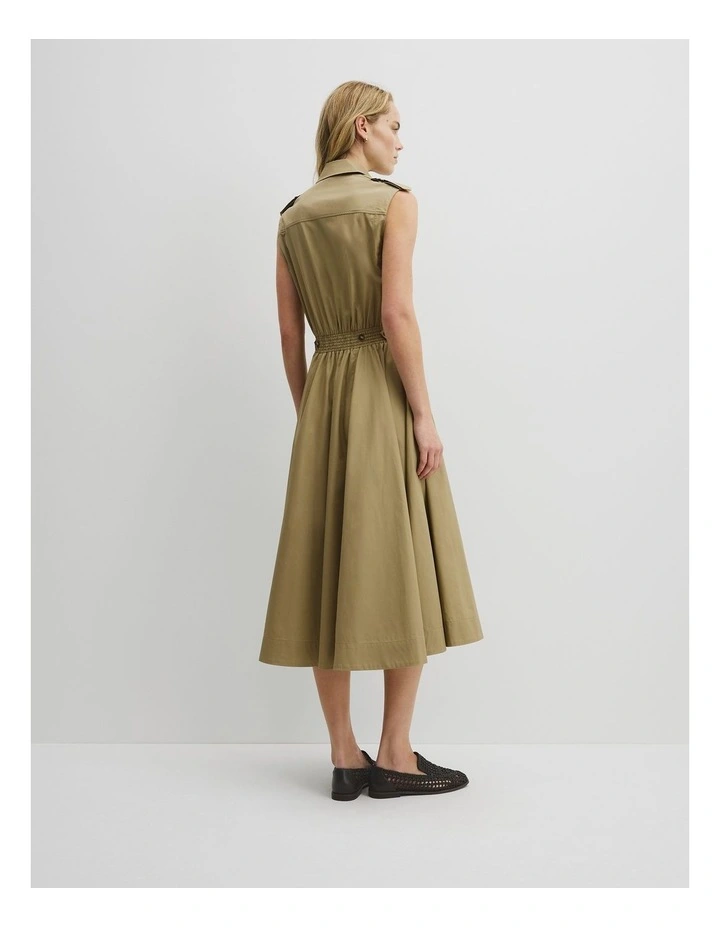 Australian Cotton Fit-and-flare Midi Dress in Pistachio image 5