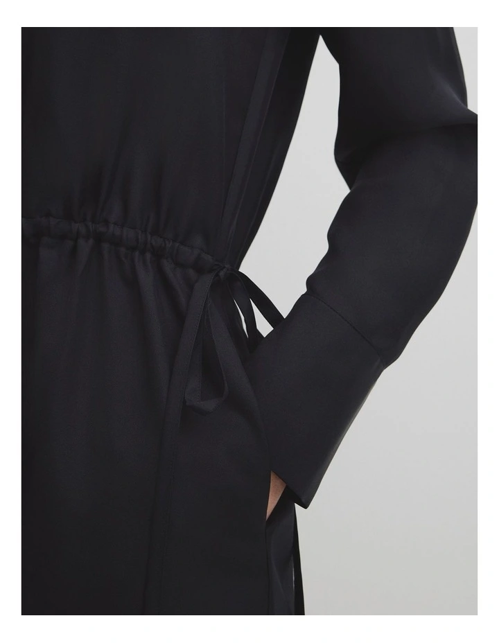 Silk Gathered Mini Dress in Twilight image 3
