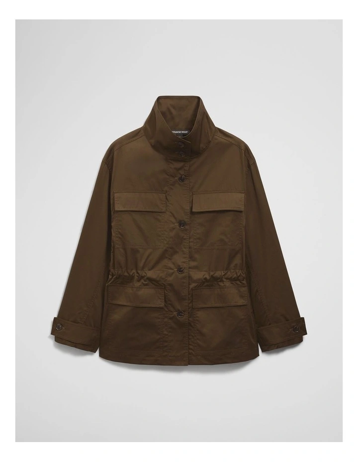 Cinched Utility Jacket in Deep Khaki image 2