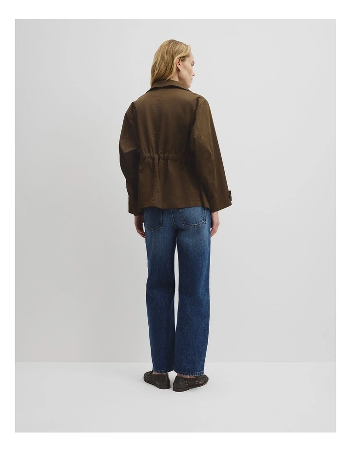 Cinched Utility Jacket in Deep Khaki image 5
