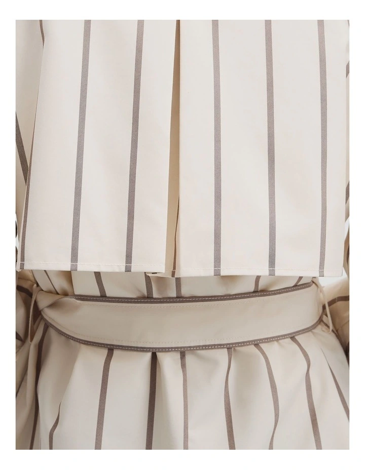 Longline Stripe Coat in Carob Stripe image 3