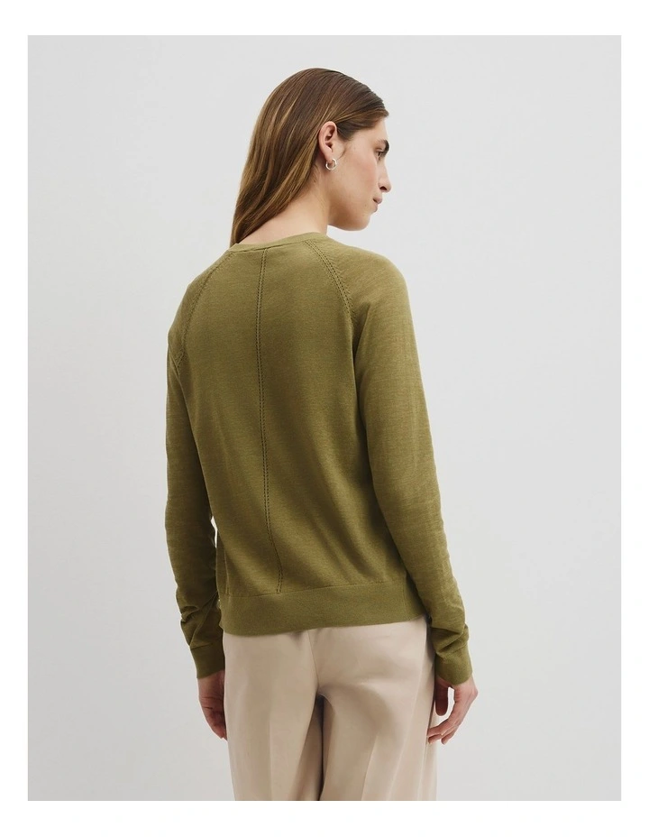 Pointelle Detail Cardigan in Pistachio image 5