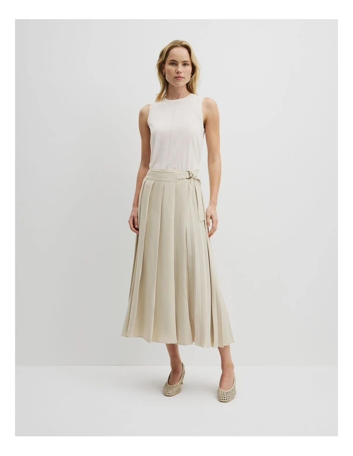 Pointelle Detail Neck Tank in Antique White image 4