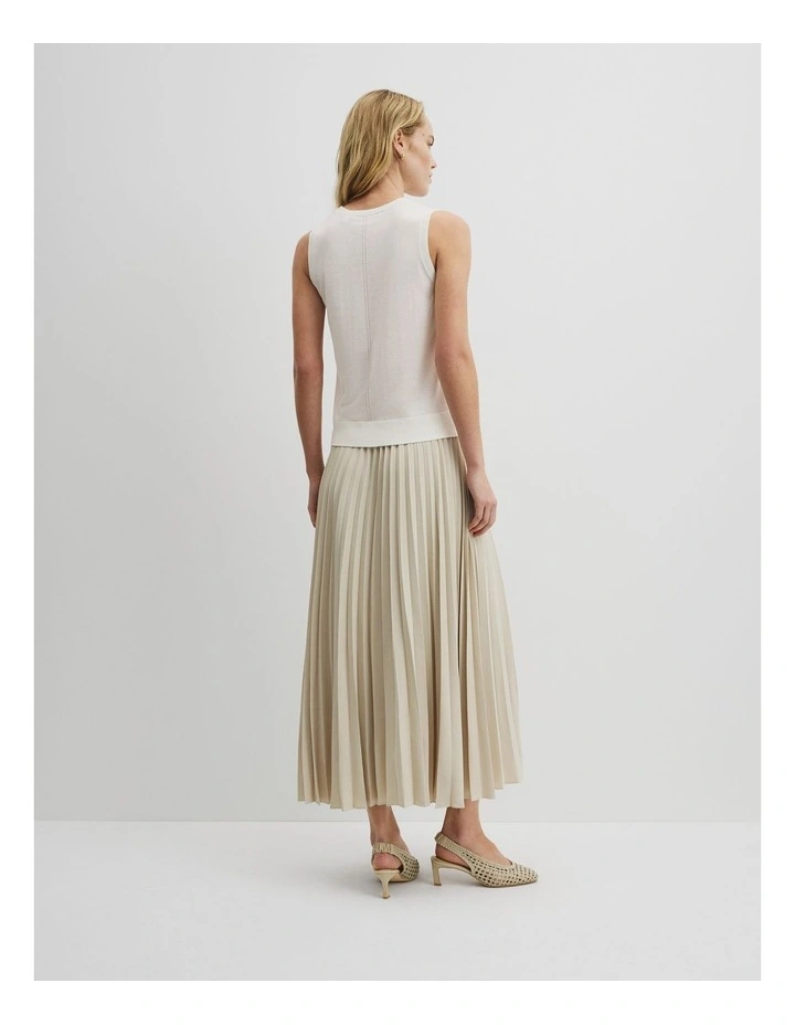 Pointelle Detail Neck Tank in Antique White image 5