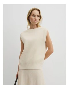 High Neck Sleeveless in Soft Butter