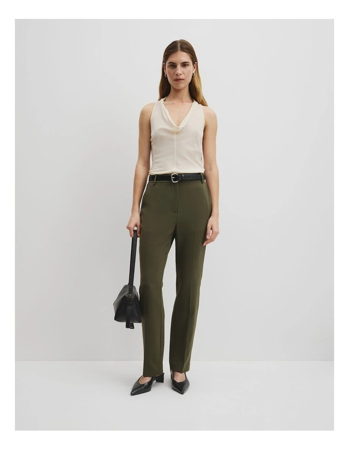 Slim Leg Woven Pant in Olive Haze image 1