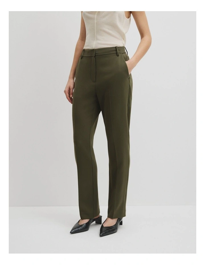 Slim Leg Woven Pant in Olive Haze image 4