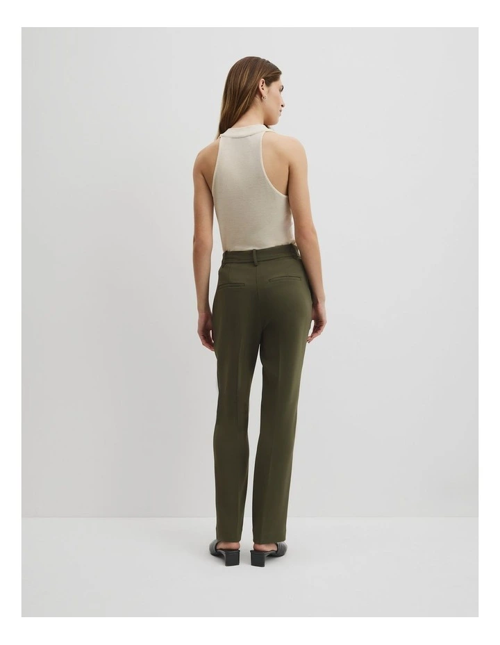 Slim Leg Woven Pant in Olive Haze image 5