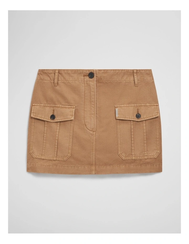 Workwear Mini Skirt in Saddle image 2