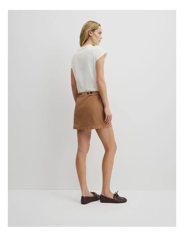 Workwear Mini Skirt in Saddle image 5