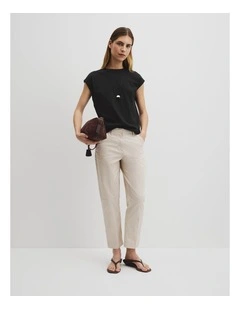Australian Cotton Essential Twill Pant in Oatmeal