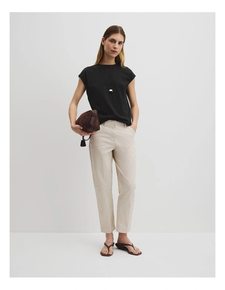 Australian Cotton Essential Twill Pant in Oatmeal image 1