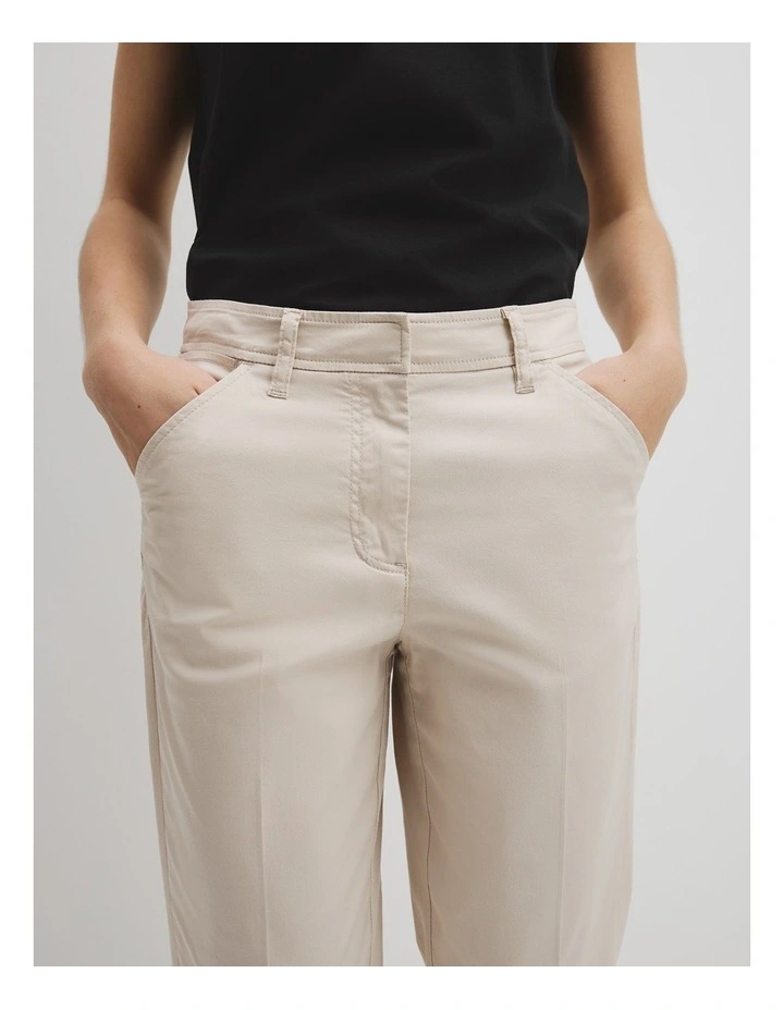 Australian Cotton Essential Twill Pant in Oatmeal image 3