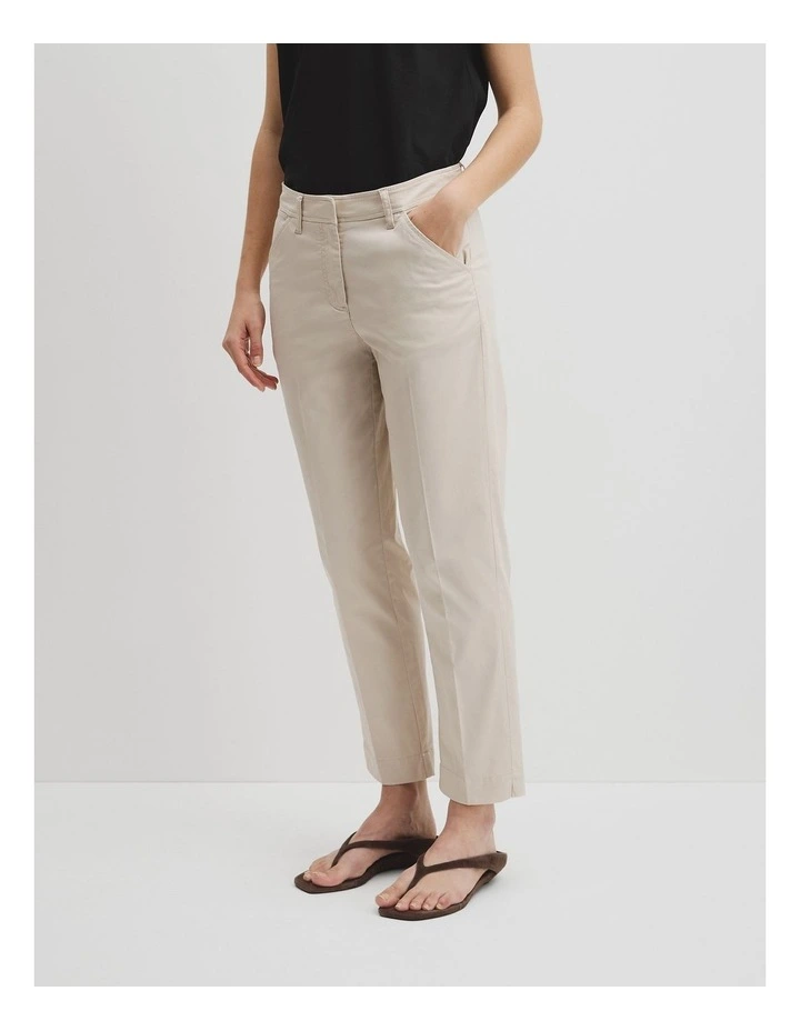 Australian Cotton Essential Twill Pant in Oatmeal image 4