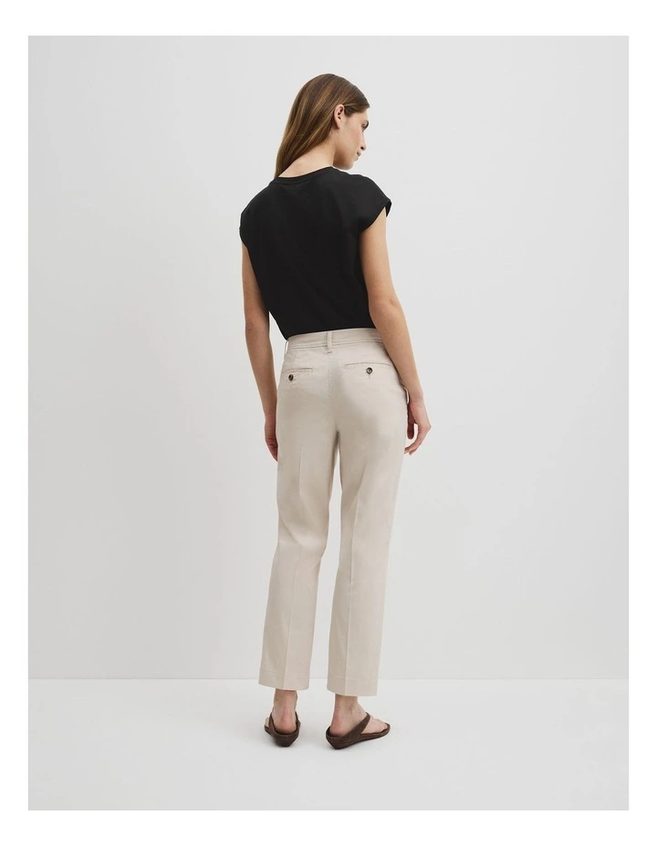 Australian Cotton Essential Twill Pant in Oatmeal image 5
