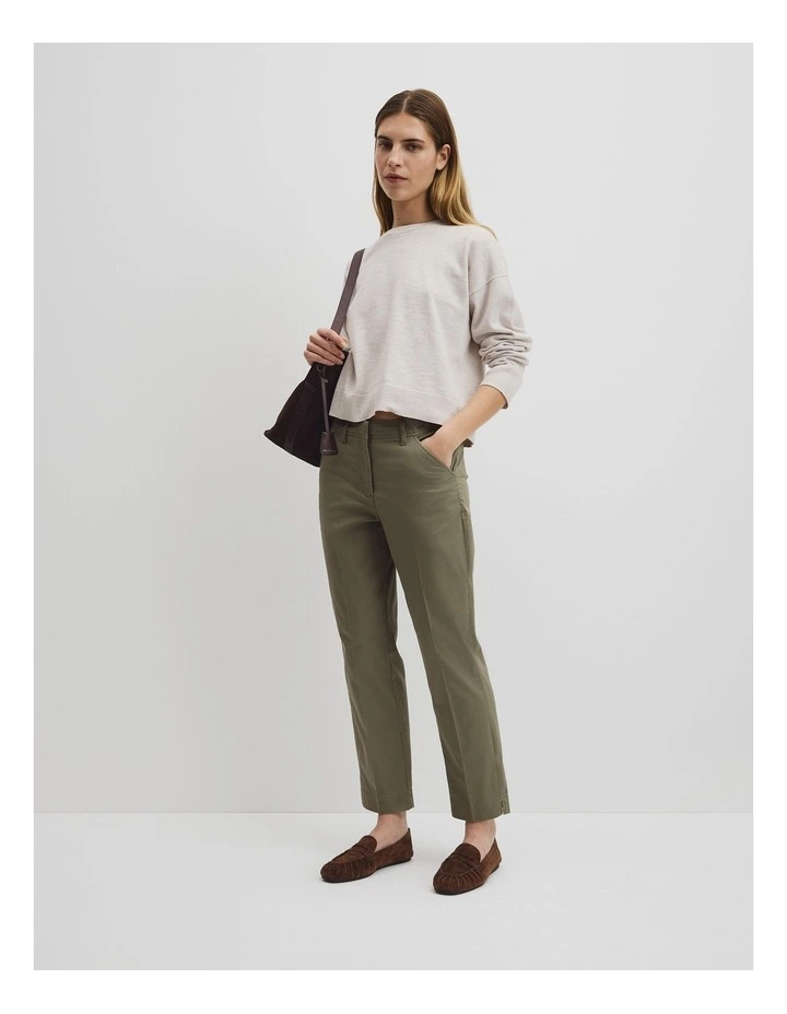 Australian Cotton Essential Twill Pant in Olive image 1