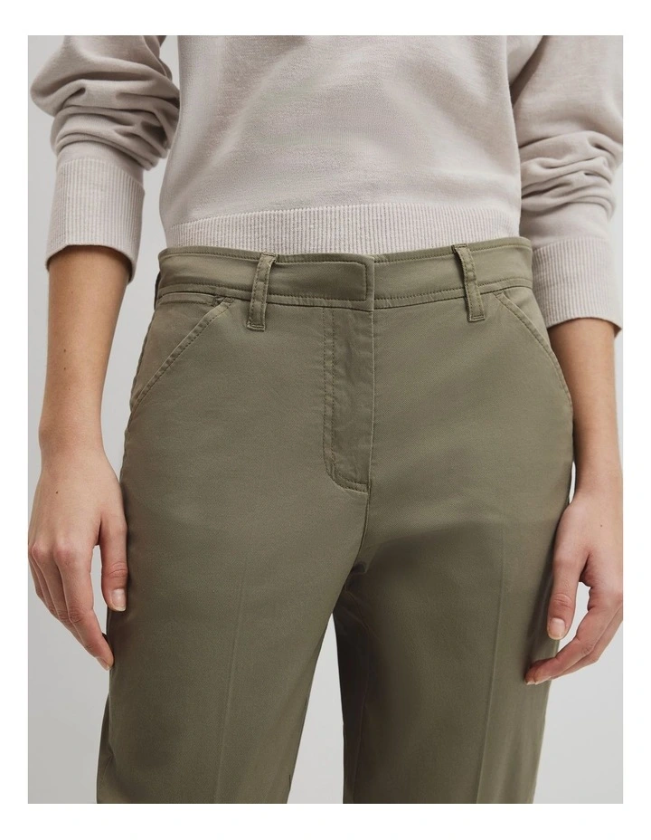 Australian Cotton Essential Twill Pant in Olive image 3
