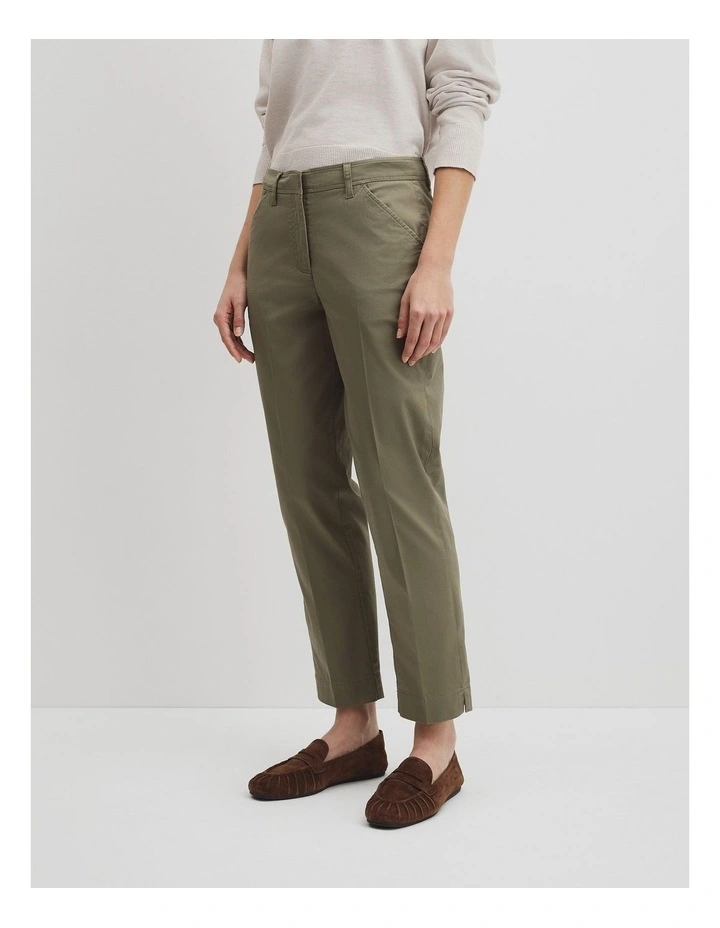 Australian Cotton Essential Twill Pant in Olive image 4
