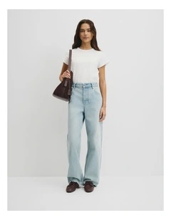 Boyfriend Jean in Faded Stone Wash