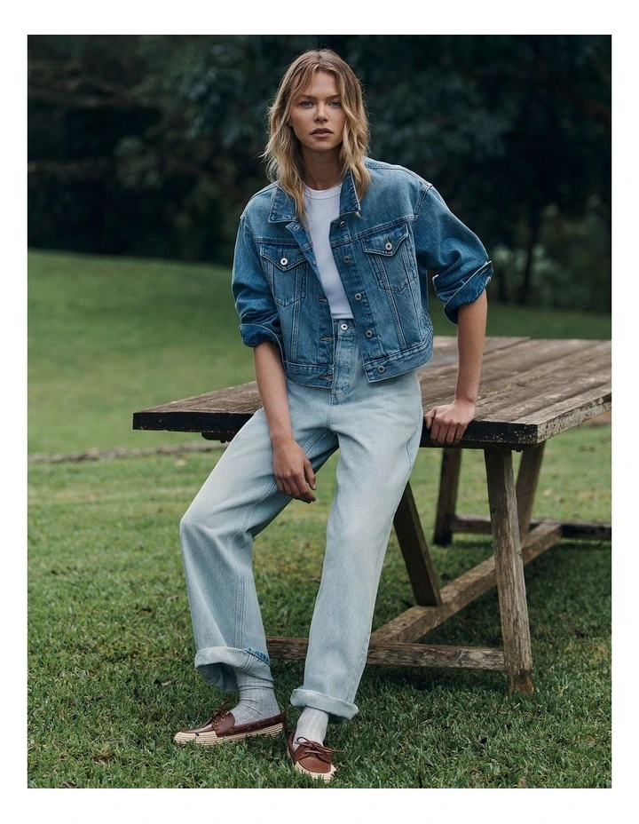 Boyfriend Jean in Faded Stone Wash image 6
