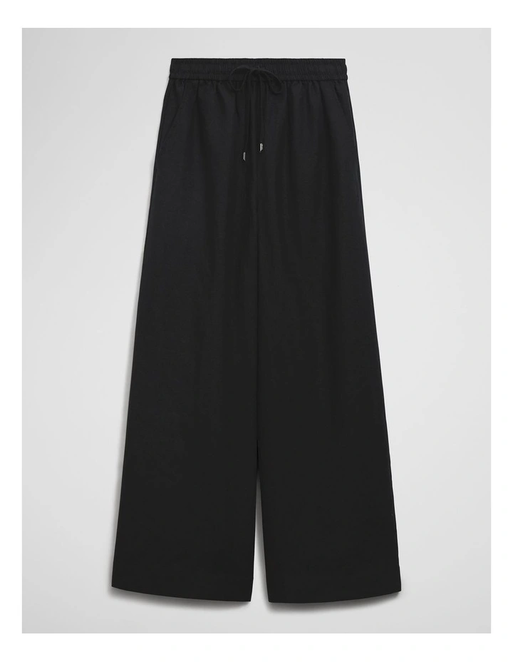 Pull-on Linen Pant in Black image 2