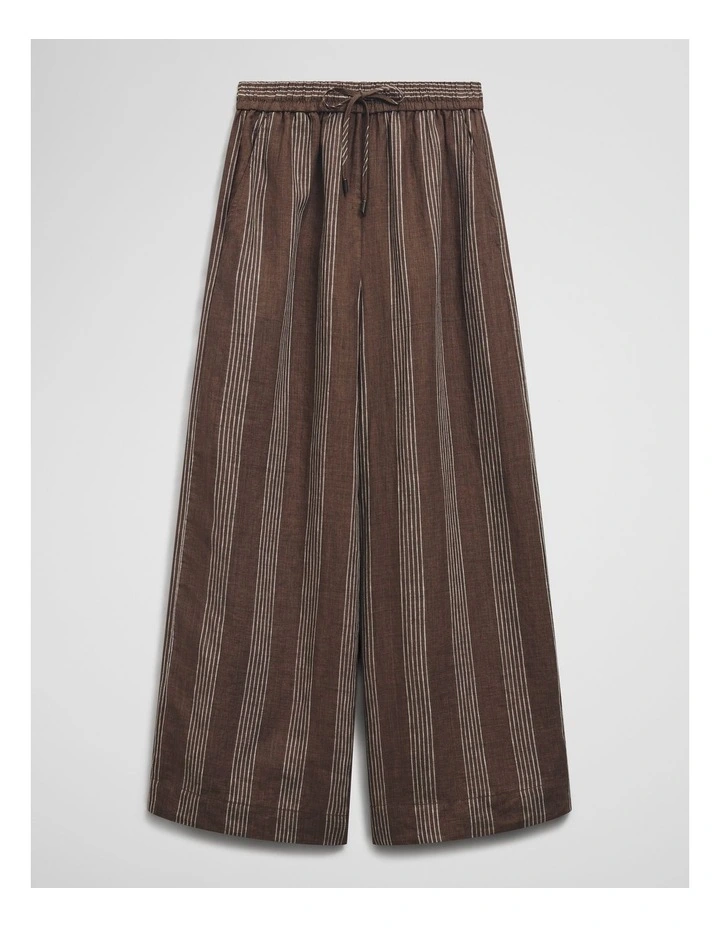 Stripe Linen Pull On Pintuck in Mocha Stripe image 2